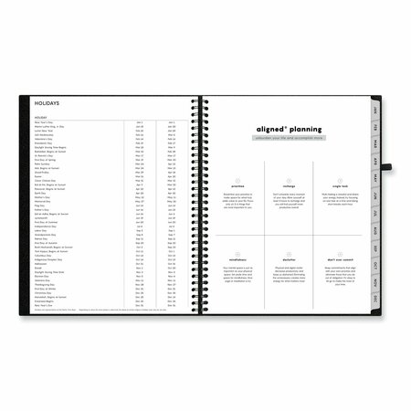 Blue Sky Aligned Weekly/Monthly Appointment Planner, 11 x 8.5, Black Cover, 12-Month Jan to Dec: 2024 BLS143590